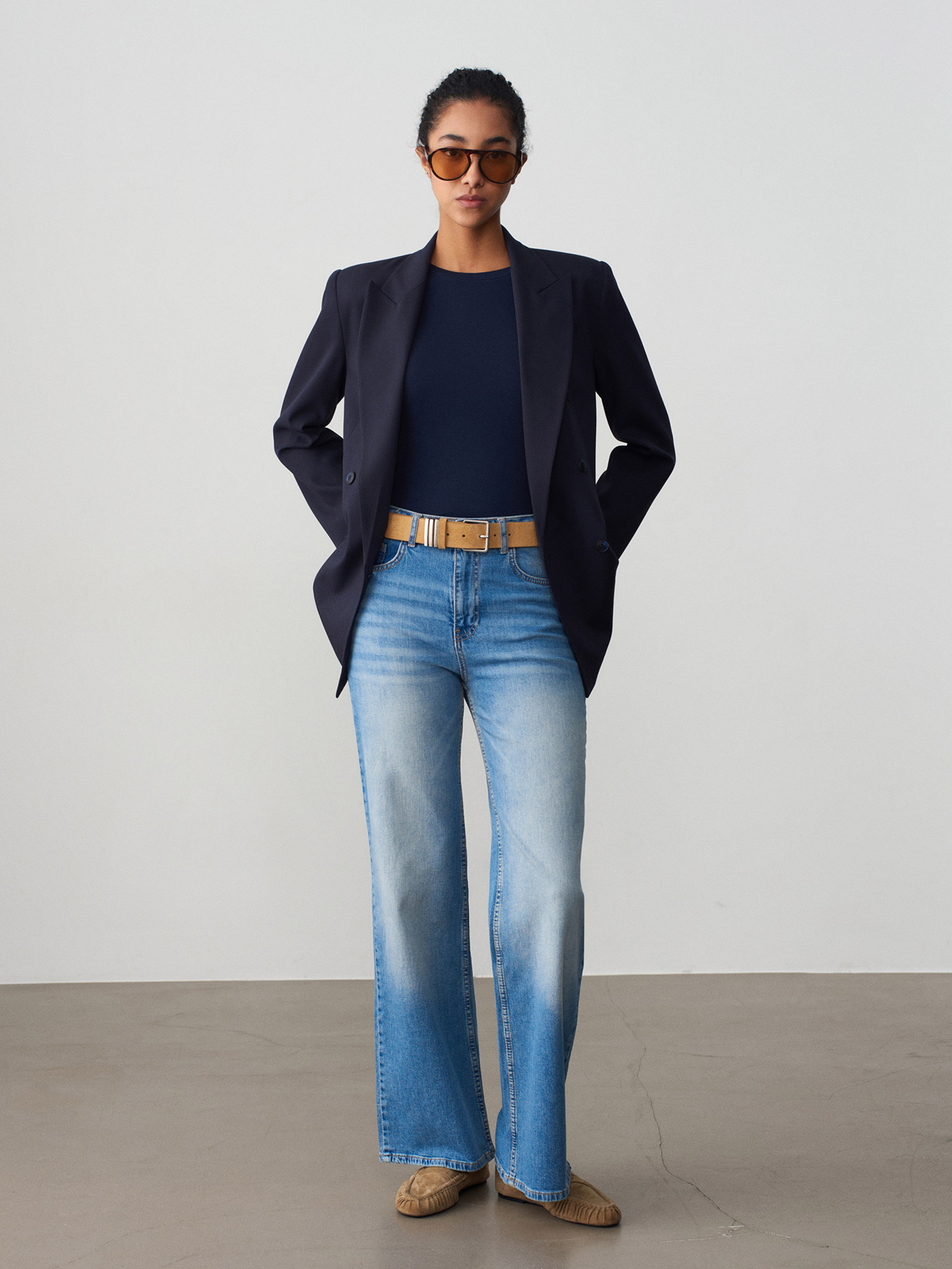 72301 Likralı Wide Leg Jean